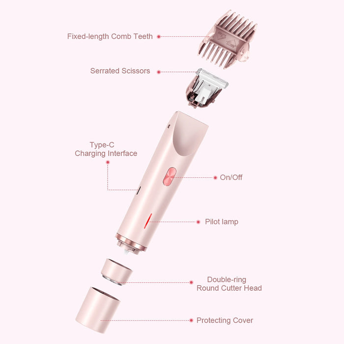 2 in 1 Painless Bikini & Facial Hair Trimmer