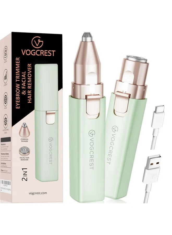 VOGCREST Hair Trimmer, 2 in 1 Facial Hair Remover & Eyebrow Trimmer for Women