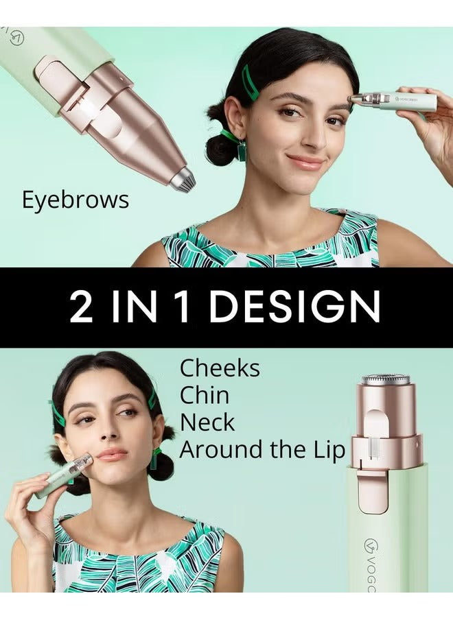 VOGCREST Hair Trimmer, 2 in 1 Facial Hair Remover & Eyebrow Trimmer for Women